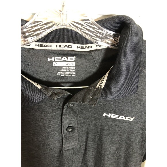 Head Boys Polo Short Sleeve Shirt Reflective Spacedye Gotham Black Heather Large - Picture 2 of 4